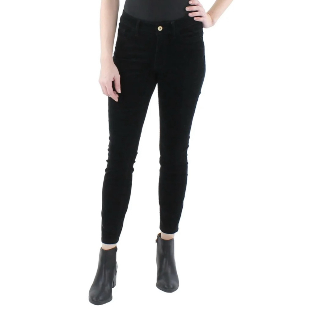 Tommy Hilfiger Tribeca Black Skinny Corduroy Cropped Pants Size 12